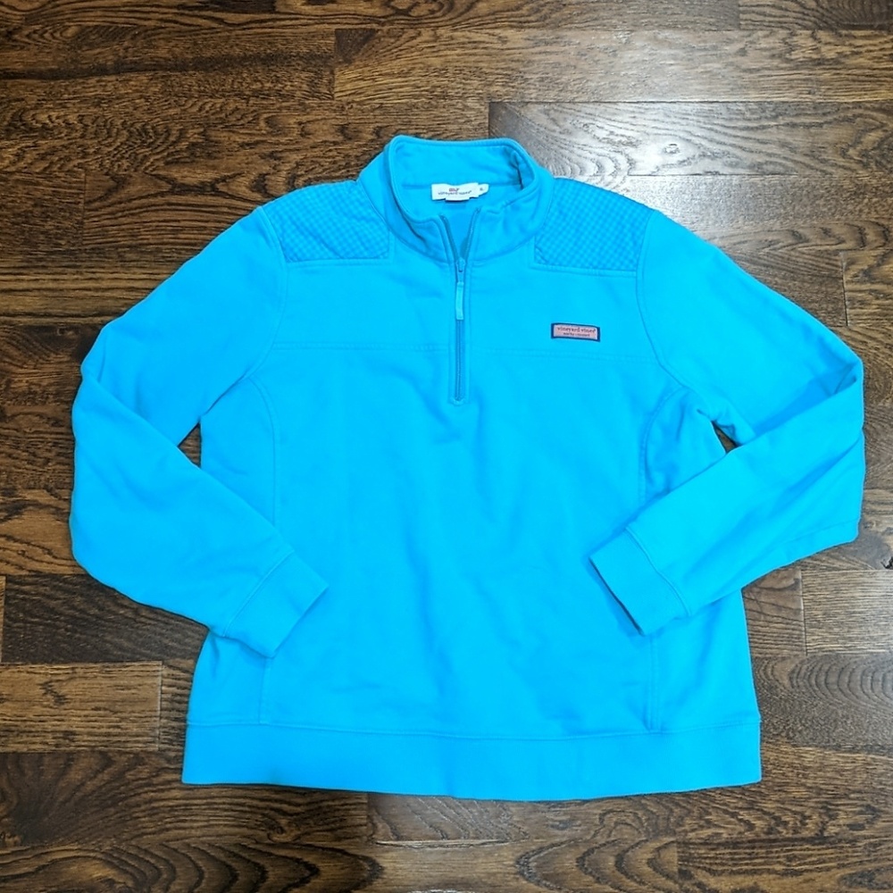 Vineyard Vines Women's Bright Turquoise Quarter-Zip Pullover